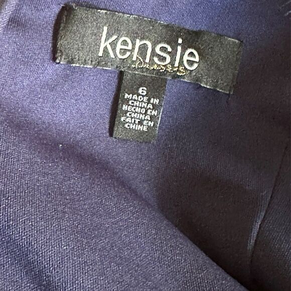 Kensie  Navy Blue Scalloped Lace Dress Size 6 Natural Waist - Picture 7 of 10